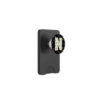 Celeste Lettera N Sole Luna Vintage Alfabeto PopSockets PopWallet per MagSafe