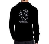 Celeste Luke Mens Hoodies Back Print Felpe con cappuccio personalizzate Honolulu College Personalizzato Graphic Blend Pullover, Black, S