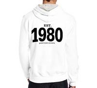 Celeste Luke Mens Hoodies Back Print Felpe con cappuccio personalizzate I Am Flint Pullover misto grafico personalizzato, Bianco, XXL