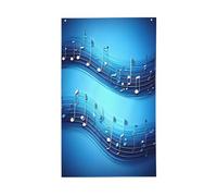 Celeste note musicali Stampa Bandiera Decorativa Tutte le Stagioni Stampa Modello su un solo lato Stampa Interni Esterni Display Trasparente