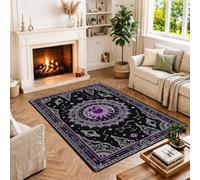 Celeste Sole e Luna Bohemian Area Tappeto 4' X 6' | Motivo celeste, decorazione per la casa bohémien, ispirata all'astrologia, arte cosmica, atmosfera mistica