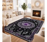 Celeste Sole e Luna Bohemian Area Tappeto 5' X 7' | Motivo celeste, decorazione per la casa bohémien, ispirata all'astrologia, arte cosmica, atmosfera mistica