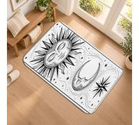 Celeste Sole e Luna Design Bohemian Runner Tappeto 2x3 | Motivo celeste, tappeto runner per corridoio, decorazione per la casa bohémien, estetica mistica, linea artistica dettagliata