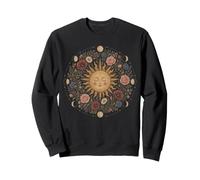 Celeste Sole Luna Fase Mandala Boho Floreale Arte Mistica Felpa