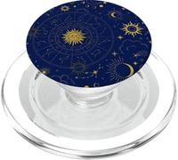 Celeste Sole Luna Stella Blu Vintage Pattern PopSockets PopGrip per MagSafe