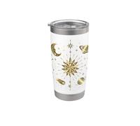 Celeste Sole Luna Stelle Mistico Design Bicchiere termico in acciaio inox doppia parete