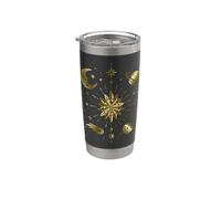 Celeste Sole Luna Stelle Mistico Design Bicchiere termico in acciaio inox doppia parete