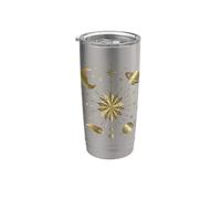 Celeste Sole Luna Stelle Mistico Design Bicchiere termico in acciaio inox doppia parete
