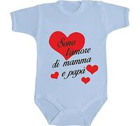 CELESTE9 mesiBody Manica Corta Sono L'Amore di Mamma e papà Neonato Bimbo Bimba