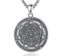 CELESTIA Ciondolo Uomo Sigillo dei 7 Arcangelo Michele Collana Uomo Argento 925 Gioielli Amuleto Portafortuna Regalo San Valentino per Lui Regalo Fidanzato