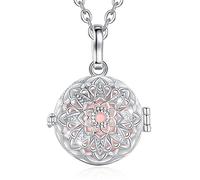 CELESTIA Collana Chiama Angeli Gravidanza Fiore Ciondolo Gravidanza Rame Placcato Argento Amore Regalo Donna Incinta Catene 76cm et 114cm