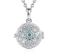 CELESTIA Collana Chiamata Angeli Gravidanza Ciondolo Fiore Rame Placcato Argento con 2 Catene Regalo per Donne Incinte