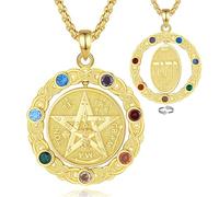CELESTIA Collana con Ciondolo Pentacolo Argento 925 Donna Uomo Tetragrammaton Amuleti e Talismani Protezione Gioielli Wicca con Catena 61cm