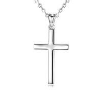 CELESTIA Collana Croce Donna Argento 925 - Doppia Catena Regolabile Acciaio Inossidabile, Regalo Compleanno, Natale, Battesimo, Gioiello Originale per Lei, Mamma, Figlia, Moglie, Amica