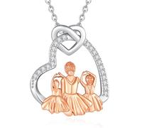CELESTIA Collana Mamma Figlia e Figlio Argento 925 Ciondolo Cuore Donna Amore Regalo Mamma Idee Festa della Mamma Ti Voglio Bene Regalo a Mia Moglie Regali Nonna
