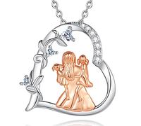 CELESTIA Collana Mamma Figlia e Figlio Argento 925 Ciondolo Cuore Donna Amore Regalo Mamma Idee Festa della Mamma Ti Voglio Bene Regalo a Mia Moglie Regali Nonna