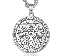 CELESTIA Donna Uomo Ciondolo Sigillo dei Sette Arcangeli Protezione Collana Argento 925 San Michele Arcangelo Medaglione Talismano Amuleto Occultismo Regalo per Uomini Donne