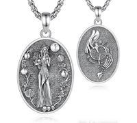 CELESTIA Festa della Mamma Collana Donna Persefone Ciondolo Argento 925 Catena Acciaio Inossidabile, Dea Greca Talismano Samhain Gioiello Regalo per Futura Mamma/Moglie