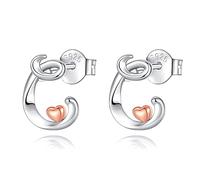 CELESTIA Orecchini Cerchio Piccoli Donna Orecchini con Iniziale Punto Lucea Argento 925 Oro Rosa Regalo Donna Originale Utile