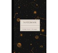 Celestial Aesthetic Composition Notebook | Stars & Planets Design Lined Journal: 120 pages | college-ruled | 6x9 | for school, writing, notes, work, gift