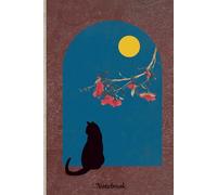 Celestial Black Cat Notebook - Moon & Blossoms 6×9″ Lined Journal for Cat Lovers | Night Sky Floral Aesthetic Gift
