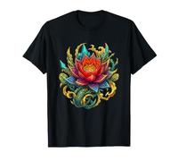 Celestial Bloom Lotus Fantasy Floral Fusion Maglietta