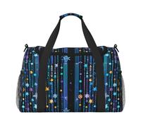 Celestial - Borsone da viaggio con stampa a cascata, per uomini e donne, borsa da viaggio pieghevole e spaziosa borsa da viaggio per riporre articoli da toeletta, articoli personali, nero, L, Nero , L