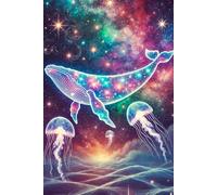 Celestial Currents: The Voyage of the Cosmic Whale: Grid Paper Notebook