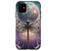Celestial Dragonfly Moon Fantasy Garden Gothic Floral Look Custodia per iPhone 11