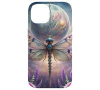 Celestial Dragonfly Moon Fantasy Garden Gothic Floral Look Custodia per iPhone 14