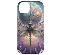 Celestial Dragonfly Moon Fantasy Garden Gothic Floral Look Custodia per iPhone 14 Plus