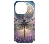Celestial Dragonfly Moon Fantasy Garden Gothic Floral Look Custodia per iPhone 14 Pro