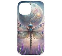 Celestial Dragonfly Moon Fantasy Garden Gothic Floral Look Custodia per iPhone 15