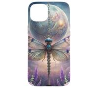 Celestial Dragonfly Moon Fantasy Garden Gothic Floral Look Custodia per iPhone 15 Plus