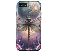 Celestial Dragonfly Moon Fantasy Garden Gothic Floral Look Custodia per iPhone SE (2020) / 7/8