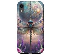 Celestial Dragonfly Moon Fantasy Garden Gothic Floral Look Custodia per iPhone XR