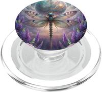 Celestial Dragonfly Moon Fantasy Garden Gothic Floral Look PopSockets PopGrip per MagSafe