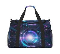 Celestial Dreams - Borsone da viaggio per uomini e donne, borsa da viaggio pieghevole e spaziosa borsa da viaggio per riporre articoli da toeletta, articoli personali, nero, L, Nero , L