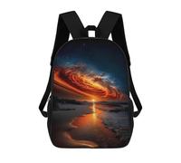 Celestial Firestorm at Sunset - Cosmic Galaxy Over Ocean Zaini Per Bambini Zaino Scolastico Borsa Scolastica Stampata in 3D Borsa Scolastica Per Ragazzi Studenti Delle Scuole Elementari E Medie 17inch