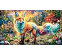 Celestial-Fox-with-Flame-Wings 1000 pezzi Carta riciclata Puzzle Gioco familiare divertente & stimolante per adulti Sfida di gioco educativo per relax, creatività e regali 38x26/1000 pezzi