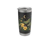 Celestial Goblincore Moth Moon Phases Botanical Wildflowers Bicchiere termico in acciaio inox doppia parete