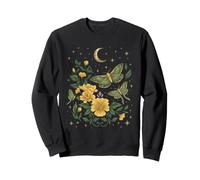 Celestial Goblincore Moth Moon Phases Botanical Wildflowers Felpa