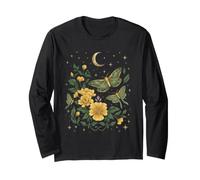 Celestial Goblincore Moth Moon Phases Botanical Wildflowers Maglia a Manica
