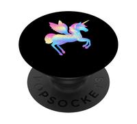 Celestial Grace incantato viola, rosa, blu carino unicorno PopSockets PopGrip Adesivo