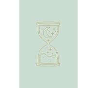 Celestial Journal - 120 Page Lined Hardcover Journal, Light Green Cover with Hourglass, Crescent Moon & Stars