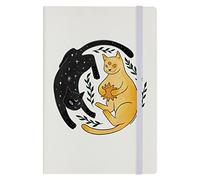 Celestial Kittens A5 Hard Cover Taccuino Crema 14x21cm