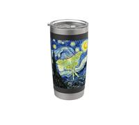 Celestial Luna Moth van Gogh Notte Stellata Art Bicchiere termico in acciaio inox doppia parete