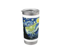Celestial Luna Moth van Gogh Notte Stellata Art Bicchiere termico in acciaio inox doppia parete