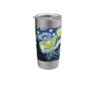 Celestial Luna Moth van Gogh Notte Stellata Art Bicchiere termico in acciaio inox doppia parete