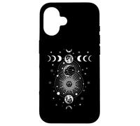 Celestial Moon Phase All Seeing Eye Crystals Stars Vintage Custodia per iPhone 16
